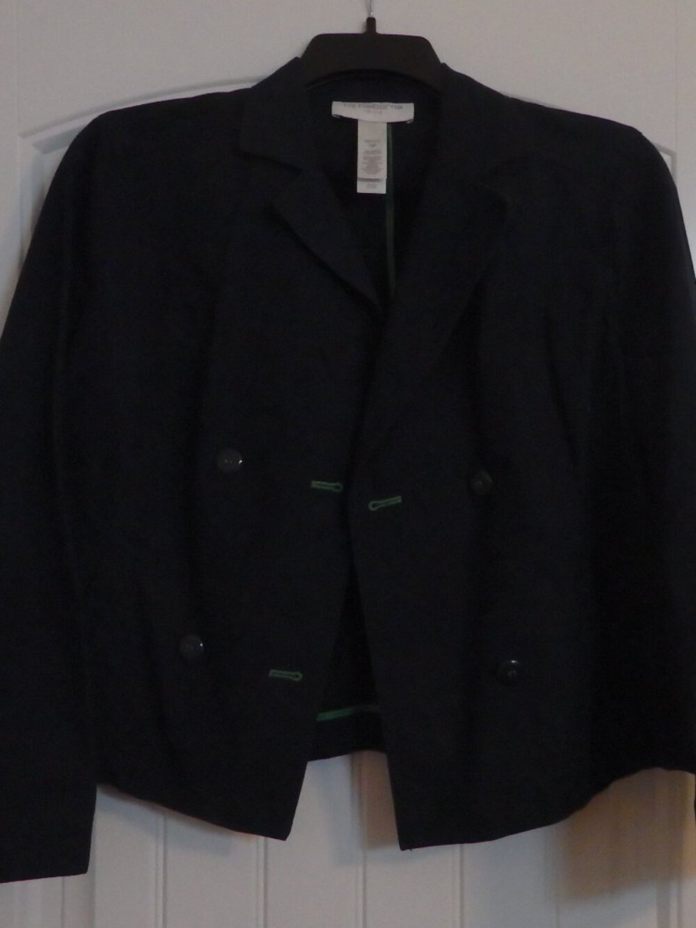 Liz Claiborne Petite Navy Blue with Green Trim Jacket